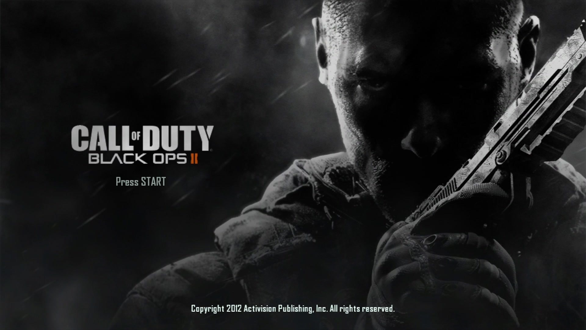 Call of Duty: Black Ops II title screen for Xbox 360